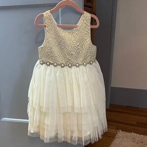 American Princess Gold and Cream Layered Dress